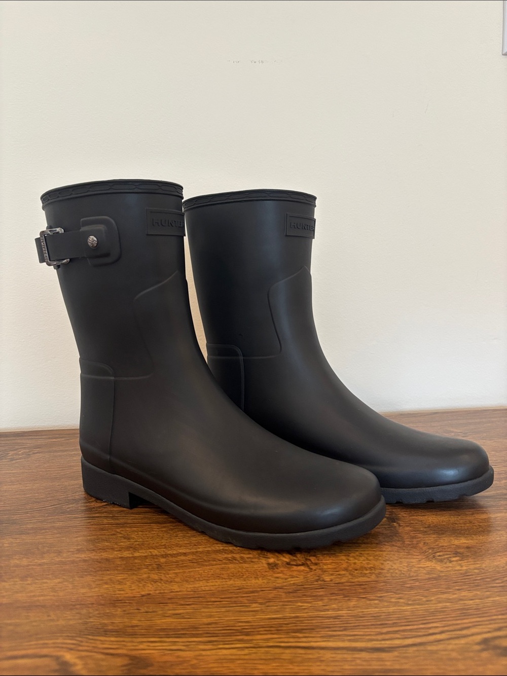 Hunter Black Short Matte Rain Boots